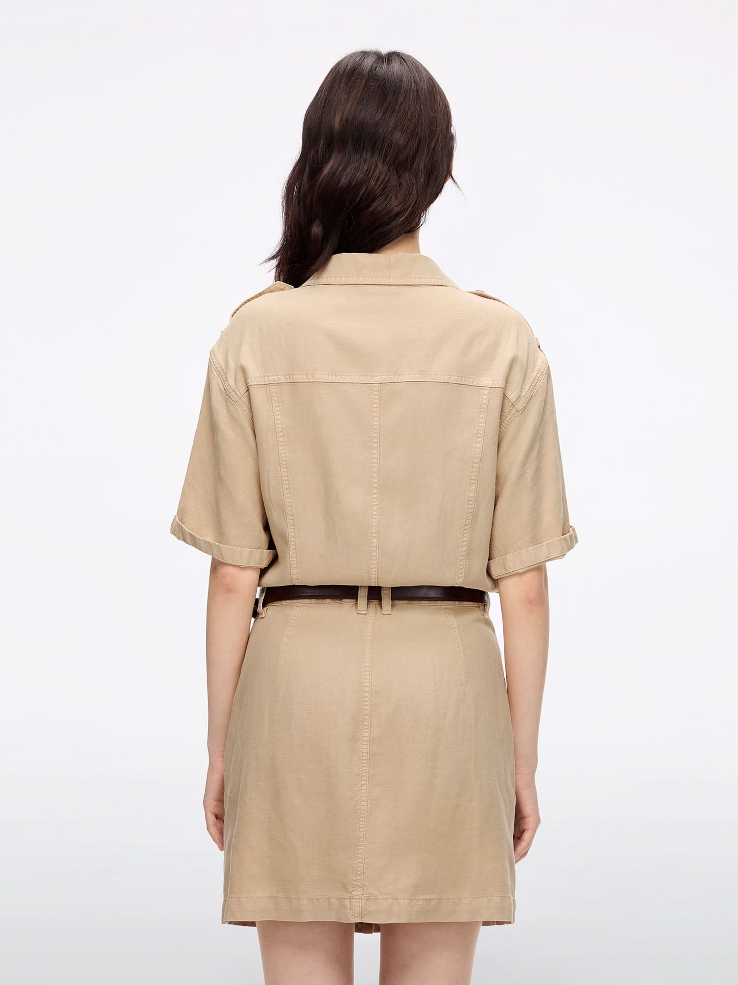 tan denim dress Topshop button down denim dress in brown
