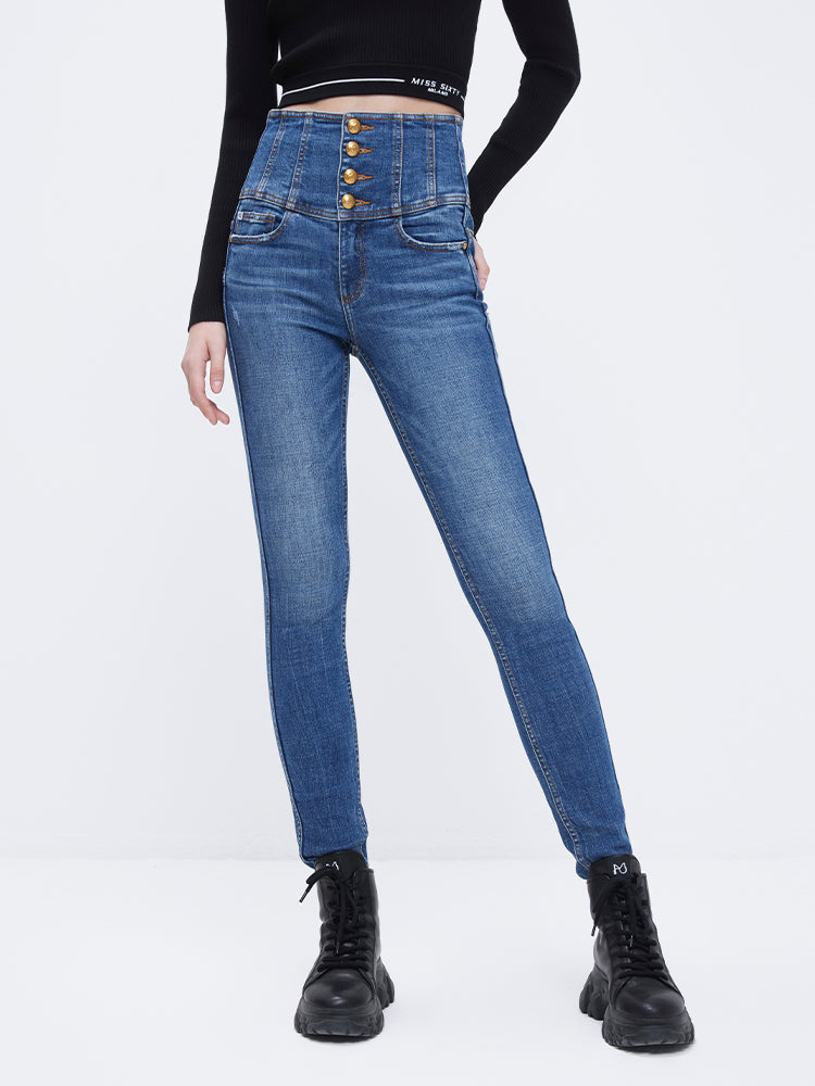 Four Buttons Super High Waisted Slim Jeans MISS SIXTY