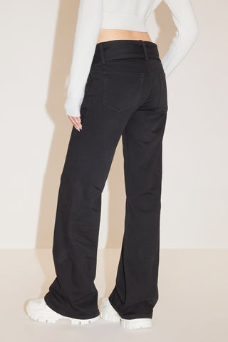 Black Cargo Flared Jeans With Detachable Belt
