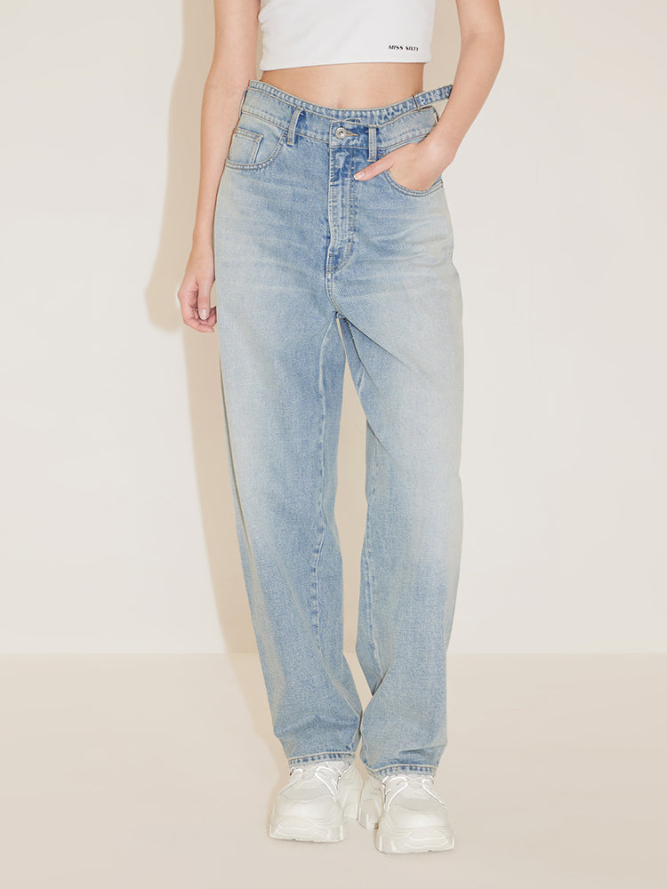 High Waisted Straight Leg Jeans