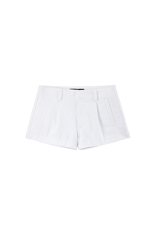 White Printed Denim Shorts