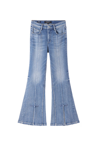 Flared Jeans With Retro-Style Buckle