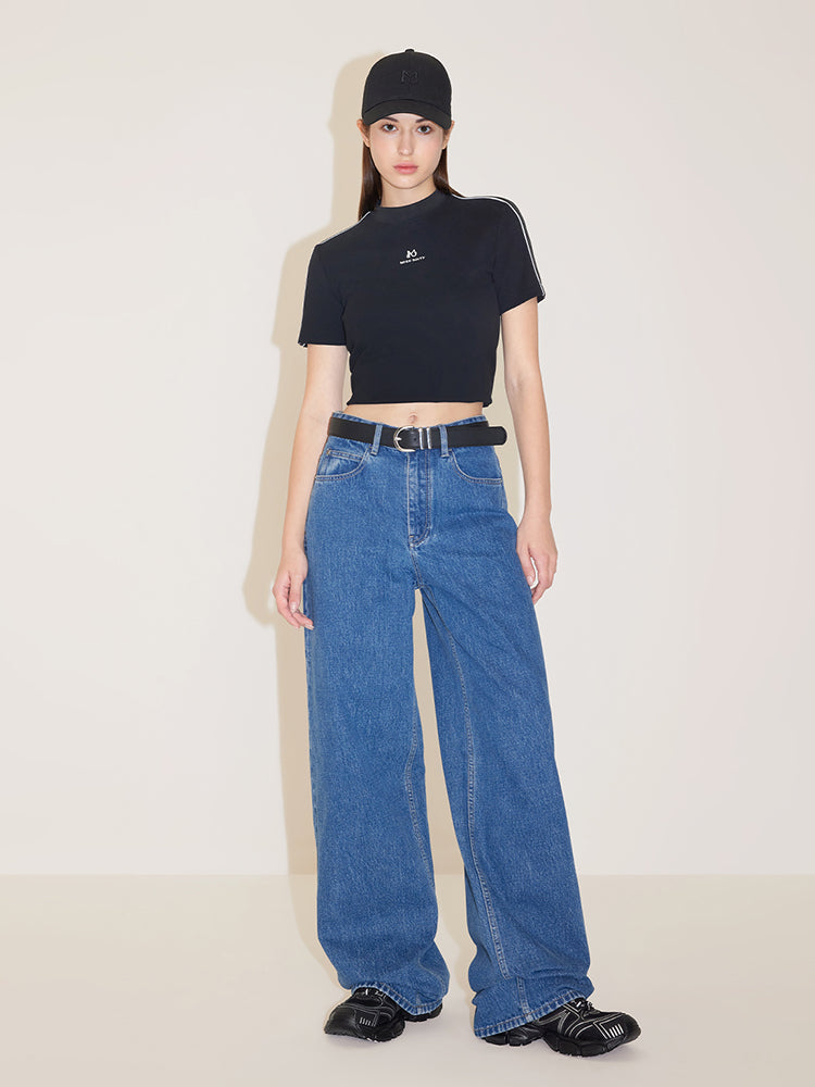 Vintage Blue High Waisted Straight Jeans