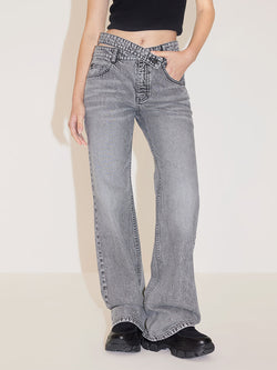 Sexy Hollow Waist Flared Jeans