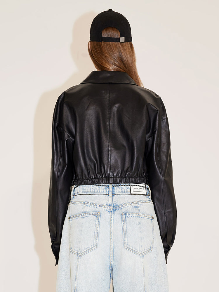 Vintage Black Motorbike Leather Jacket