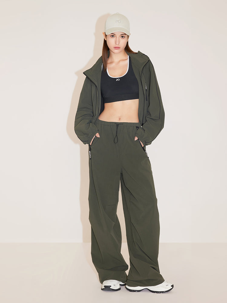 Elastic Waisted Straight Fit Trousers