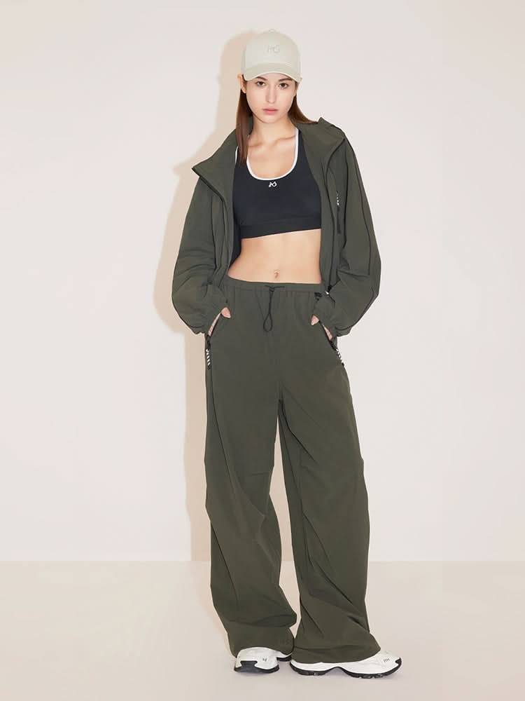 Elastic Waisted Straight Fit Trousers