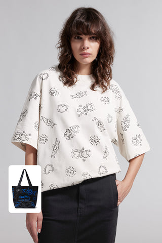 Miss Sixty x Keith Haring Capsule Collection Crew Neck Printed T-Shirt