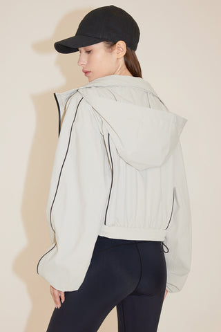 Packable Hooded Sporty Windbreaker Jacket