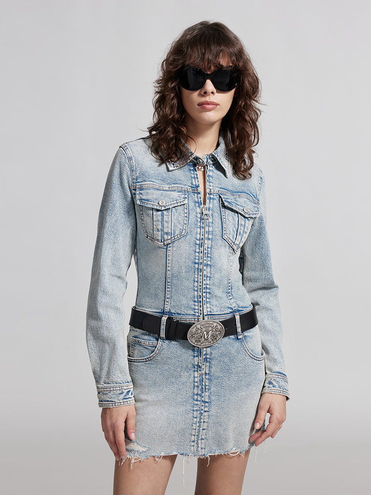 Vintage Cargo Style Denim Dress