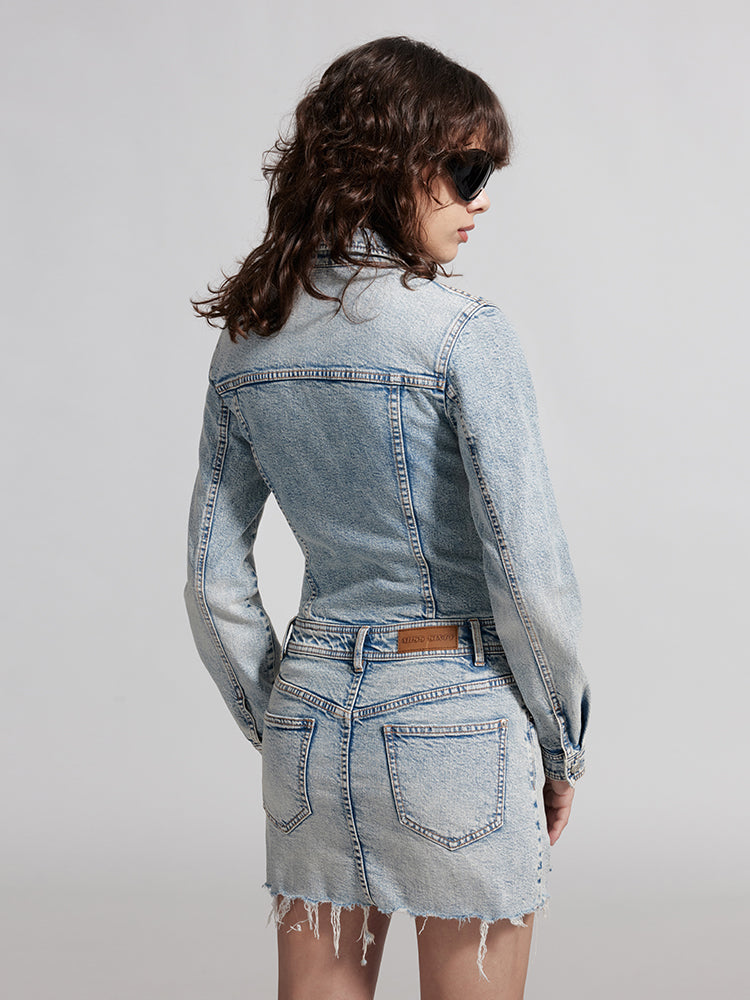 Vintage Cargo Style Denim Dress