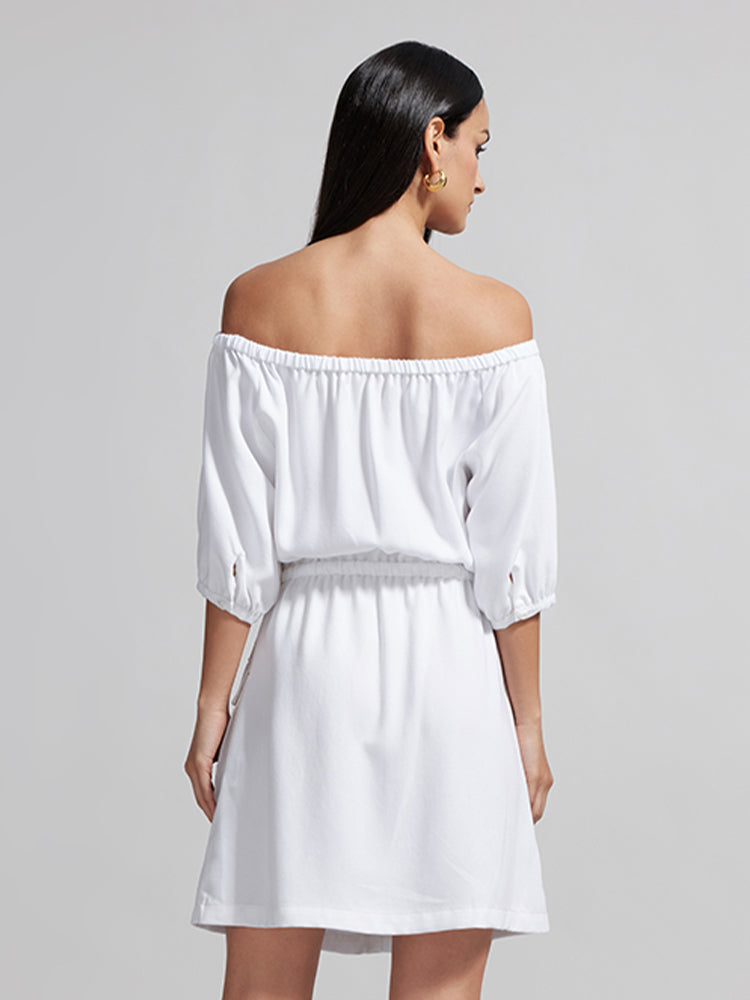 Casual Tencel White Denim Dress