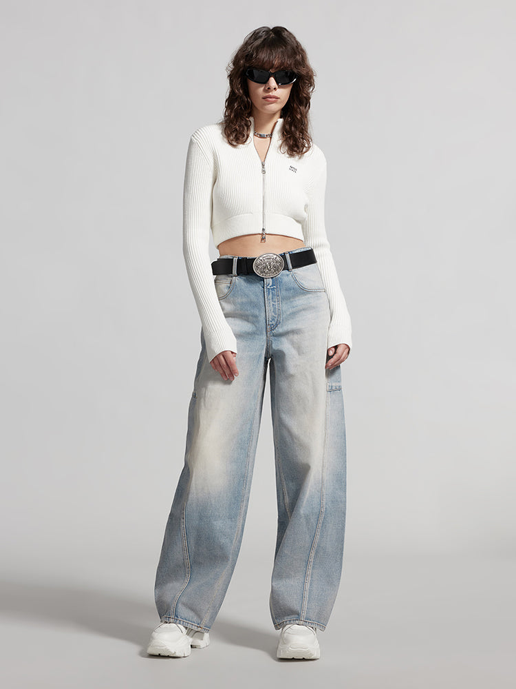 Vintage White Wide-Leg Jeans