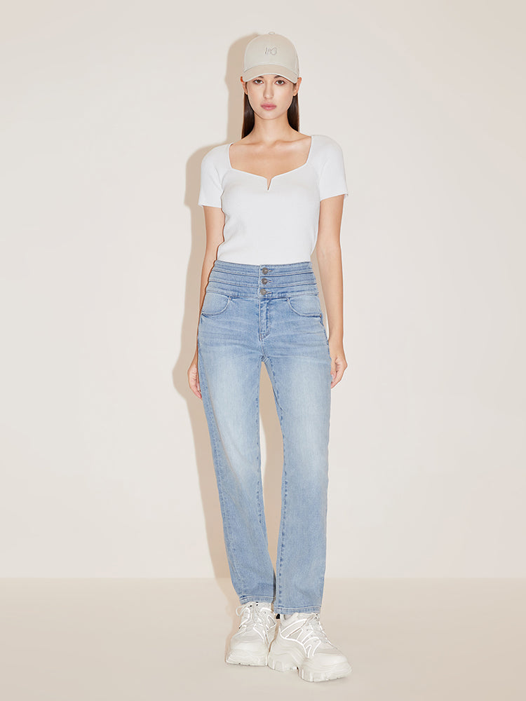 High Waisted Light Blue Jeans