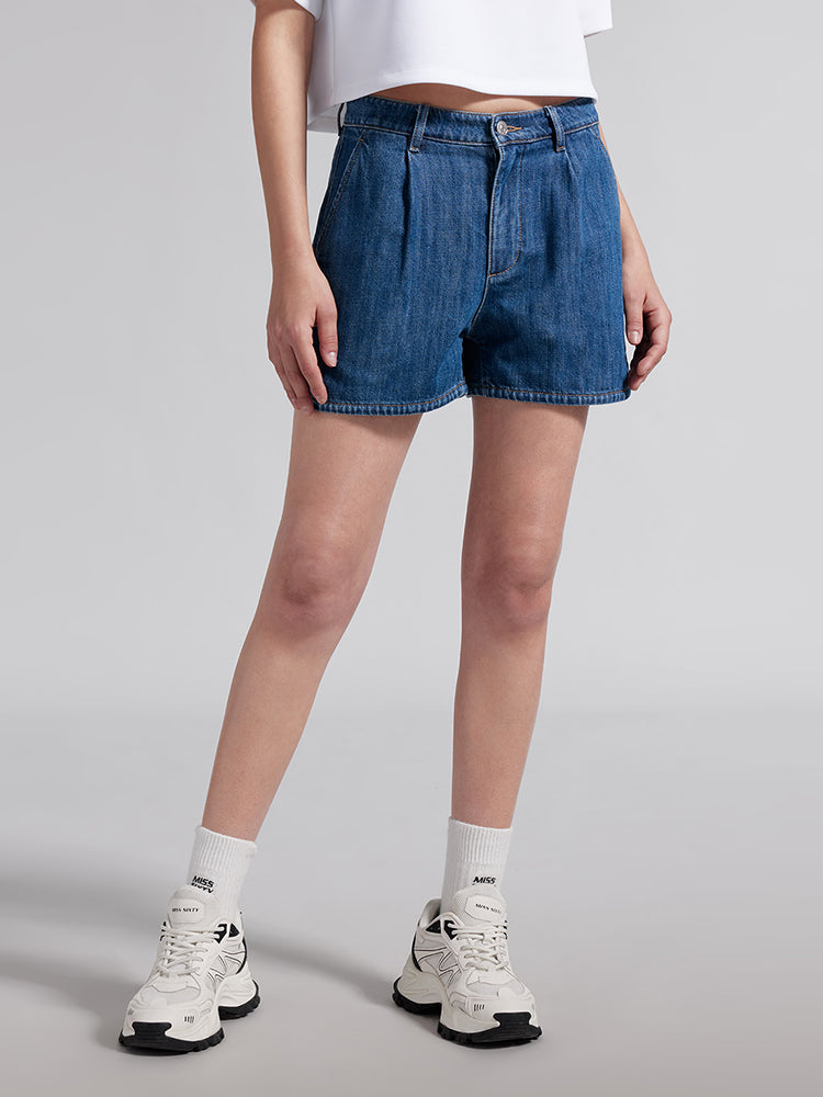 Denim Shorts With Tencel