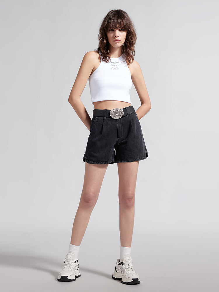 Denim Shorts With Tencel