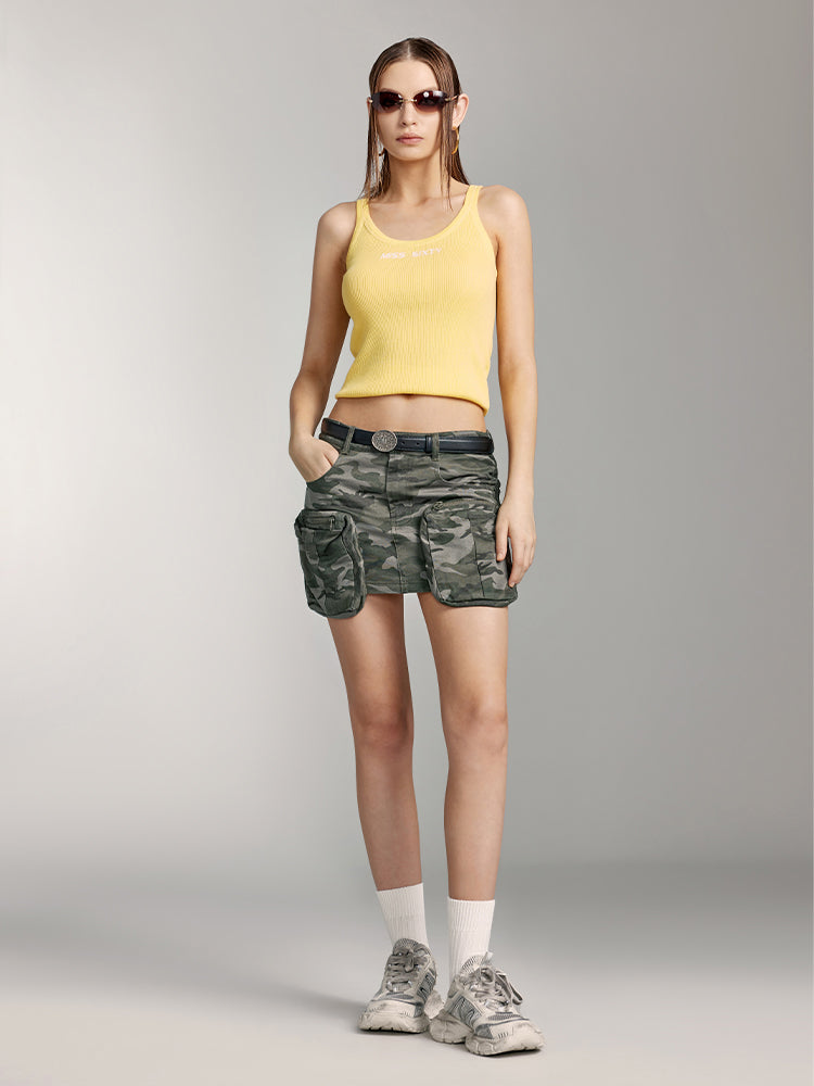 Low Waist Camo Cargo Skirt