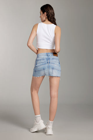 Deconstructed Design Denim Skirt