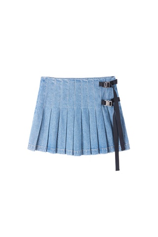 Vintage Slim Denim A-Line Skirt