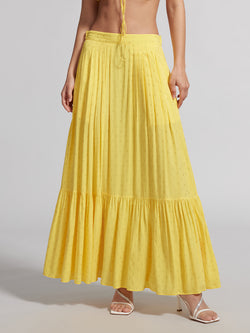 Resort Pleated Maxi Skirt