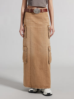 Vintage Cargo Style Denim Skirt