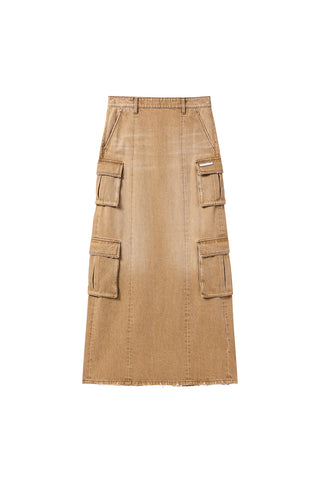 Vintage Cargo Style Denim Skirt