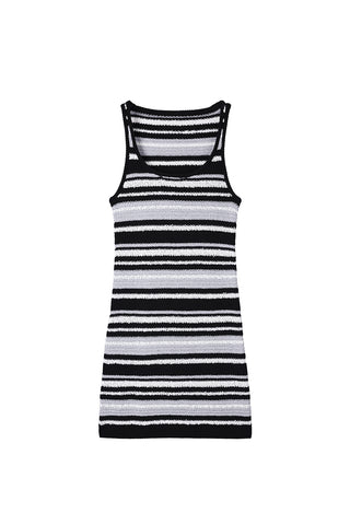 Striped Pattern Slim Fit Knitted Dress