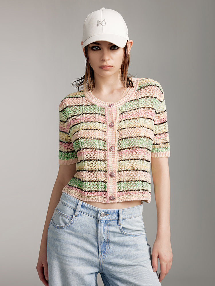 Colorful Striped Knit Top