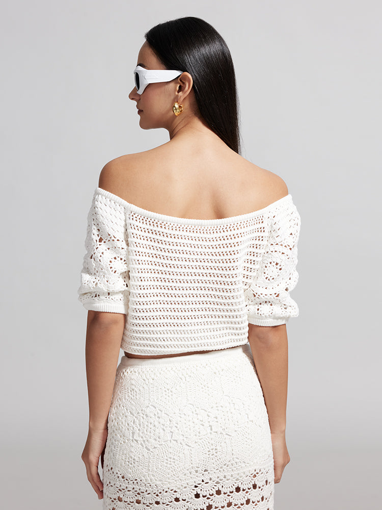 Resort Style Off-Shoulder Knit Top