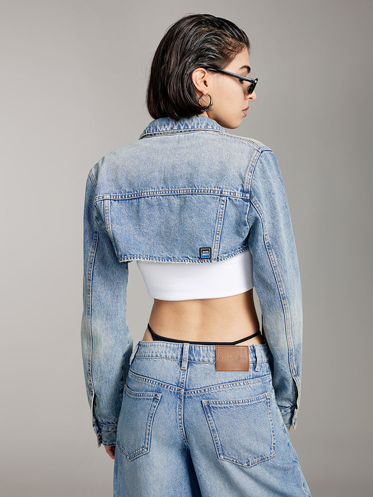 Retro Cropped Denim Jacket