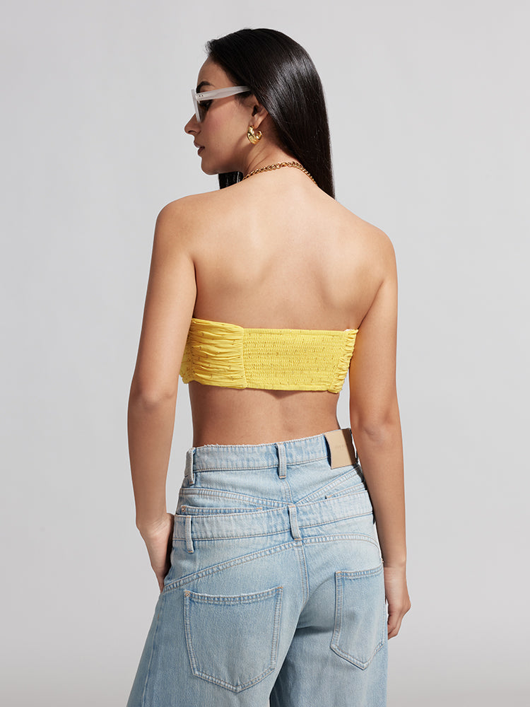 Hollow Tie-Up Bandeau Top