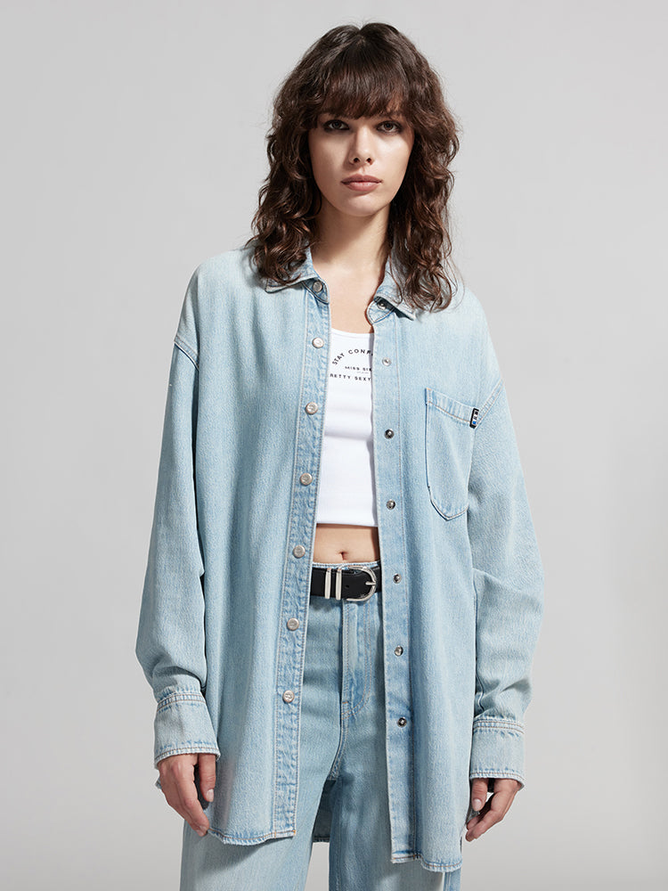 Light Blue Tencel Denim Shirt