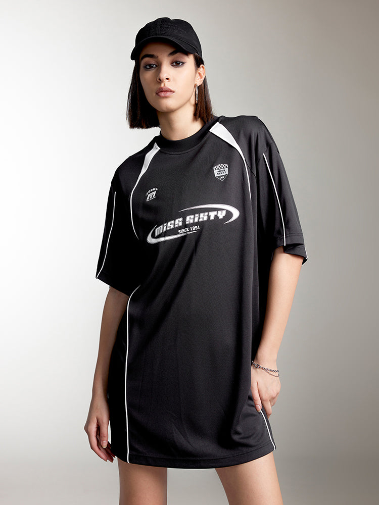 Crew Neck Sporty Style Dress