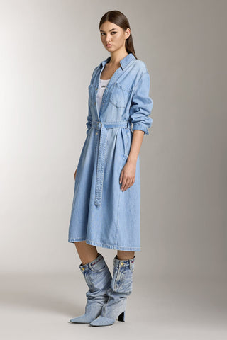 Elegance Denim Dress With Tencel