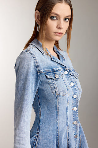 Vintage Lapel Denim Dress