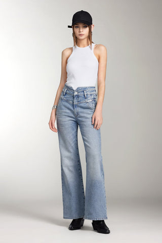 V-Shape Waist Vintage Flared Jeans