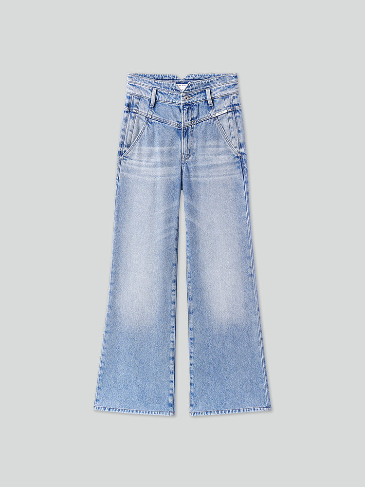 V-Shape Waist Vintage Flared Jeans