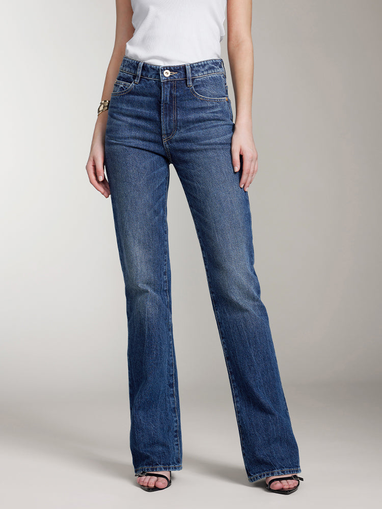 Vintage Flared Jeans In Navy Blue