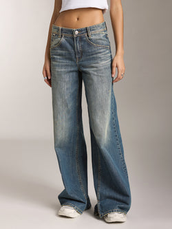 Vintage Slit Wide Leg Jeans