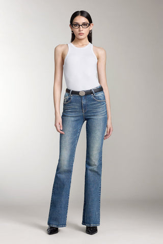 Vintage Washed Flared Jeans