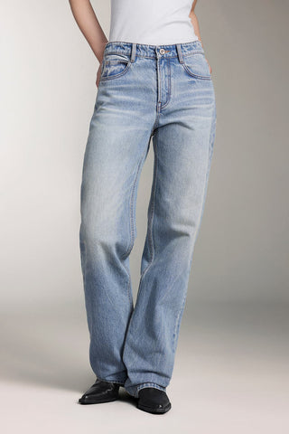 Light Blue Low-Rise Straight Fit Jeans