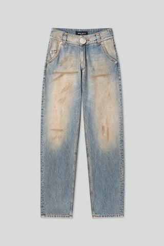 Distressed Wasteland-Style Washed Jeans