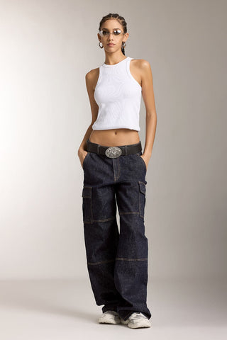 Vintage Low Rise Cargo Style Jeans