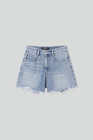 Vintage Printed Denim Shorts