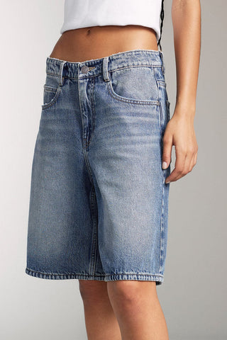 Vintage High Waist Wide Leg Denim Shorts