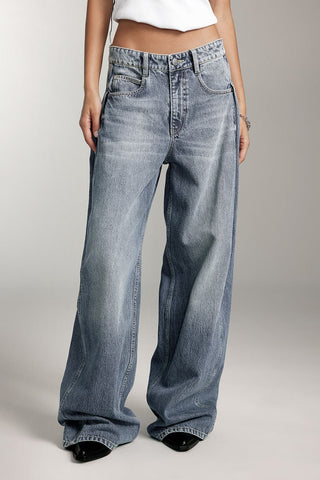 Vintage Style Straight Fit Jeans