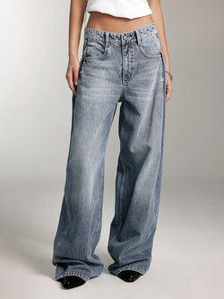 Vintage Style Straight Fit Jeans