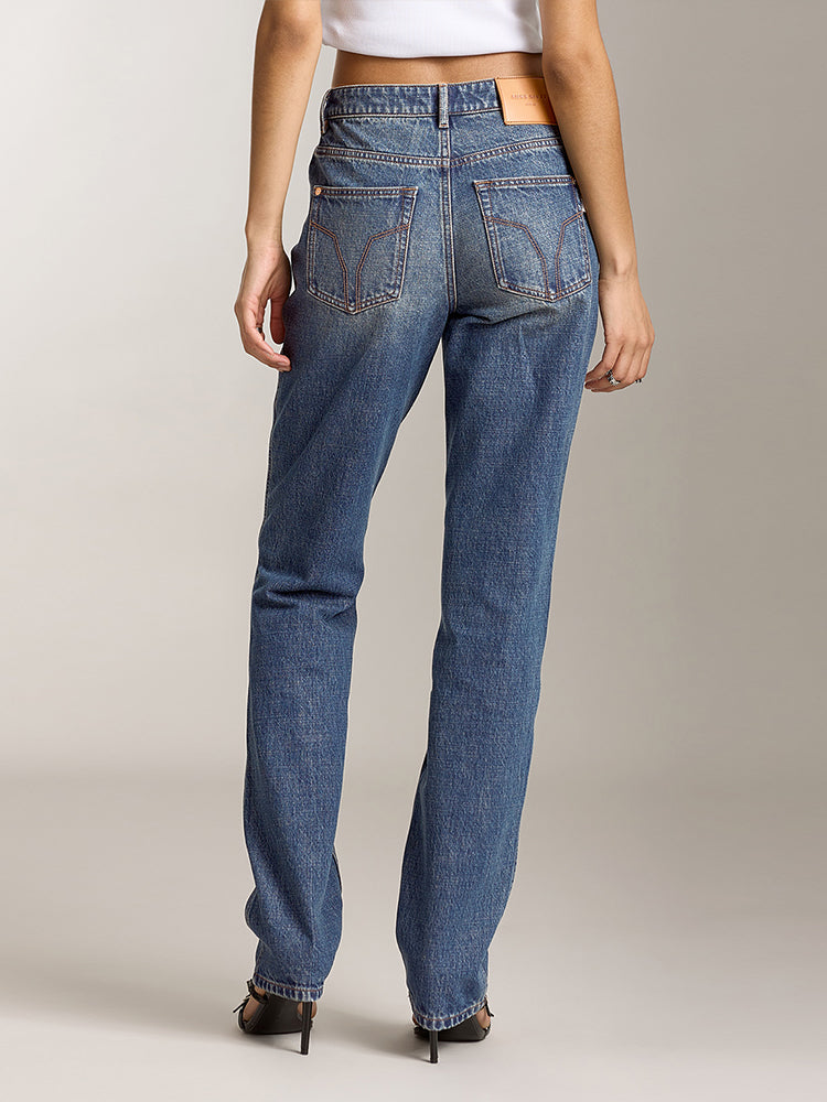 High Waisted Straight Fit Jeans