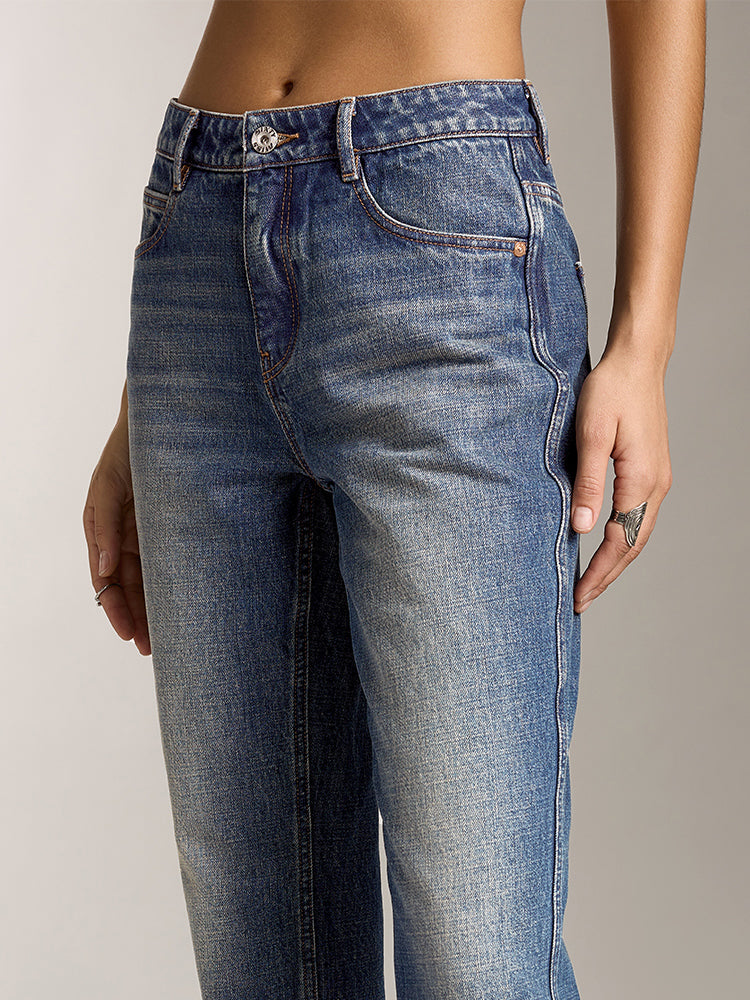 High Waisted Straight Fit Jeans