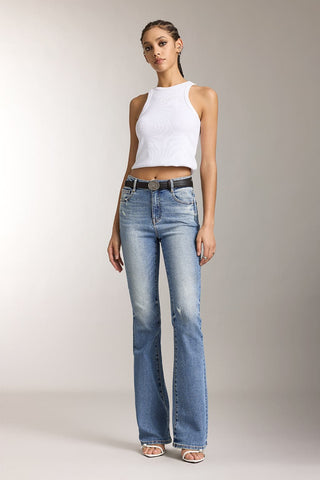 Retro Washed Flared Jeans